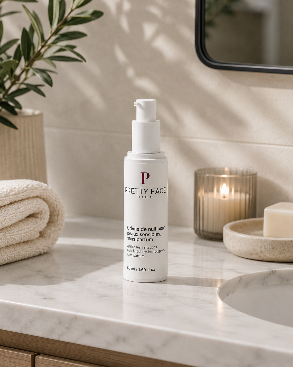 Crème de nuit pour peaux sensibles, sans parfum