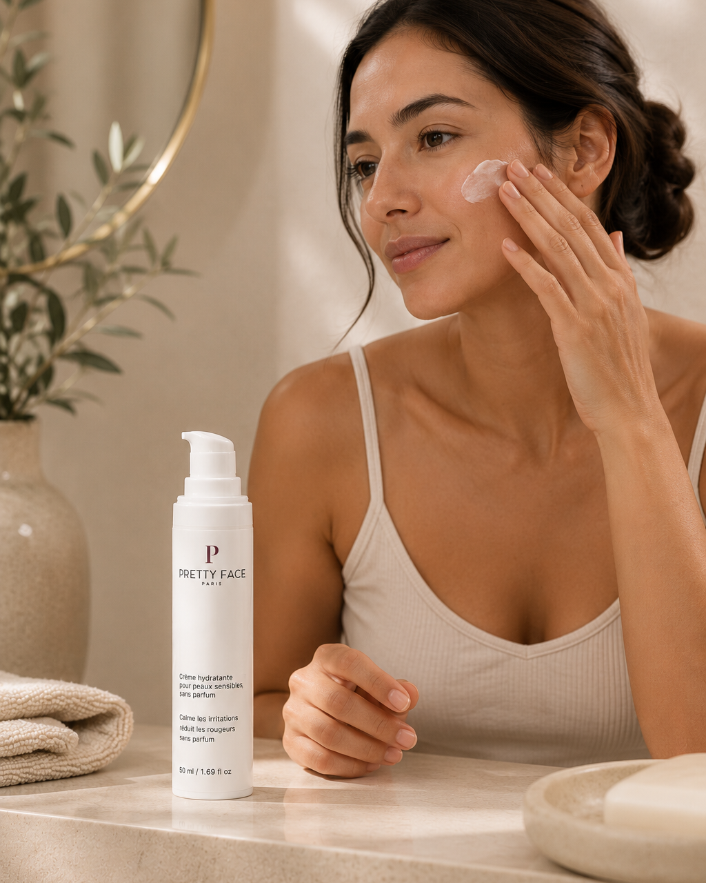 Fragrance-free moisturizing cream for sensitive skin