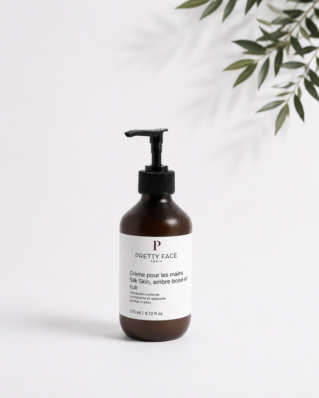 Crème pour les mains Silk Skin, ambre boisé et cuir