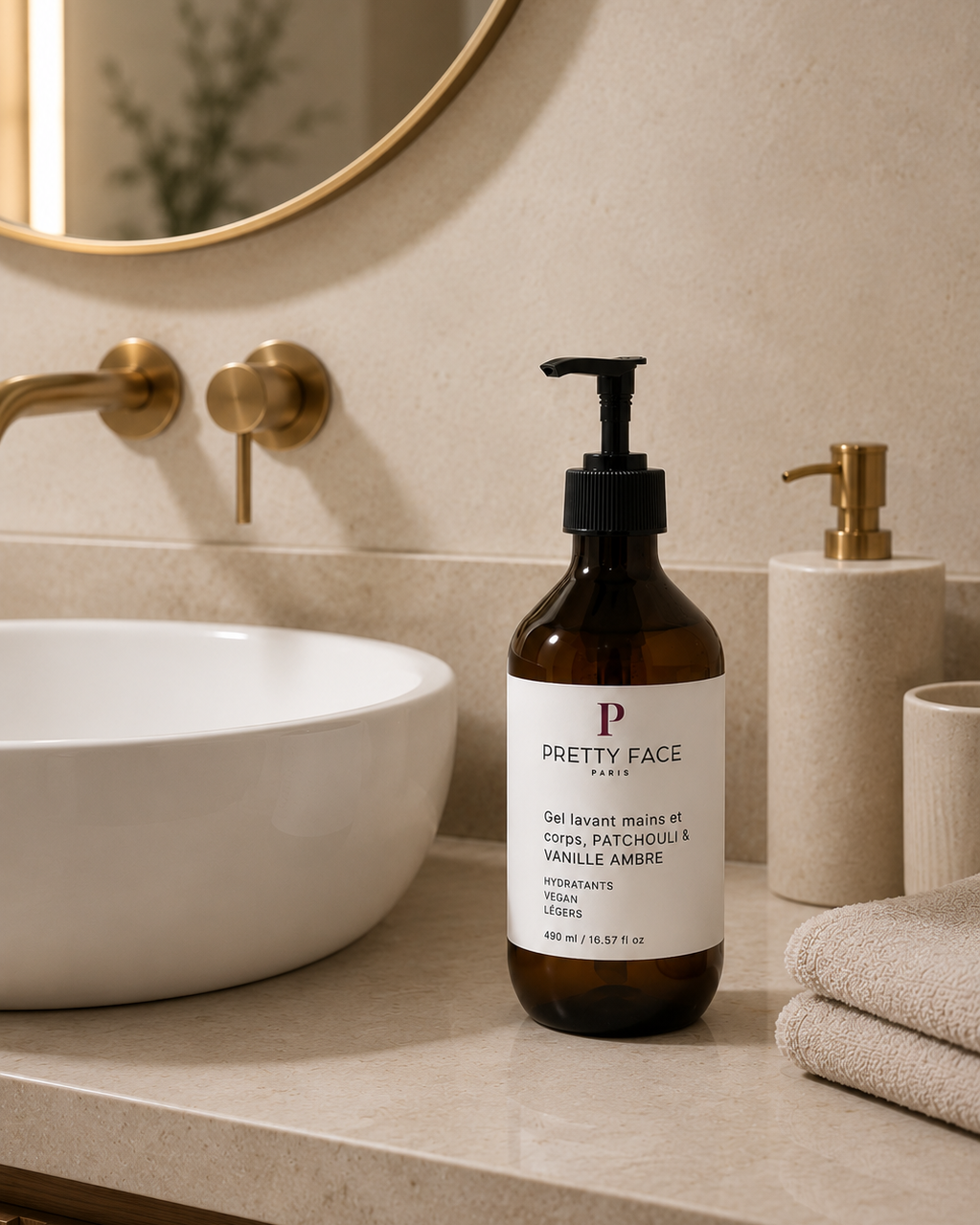 Gel lavant mains et corps, PATCHOULI & VANILLE AMBRE